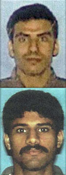 Top to bottom: Bosnian jihad veterans Khalid al Mindhar and Nawaf al Hazmi, hijackers of AA Flight 77 on 9/11 
