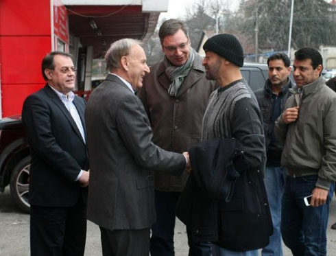 Mohammed bin Zayed visits Red Star Football Club with Vucic and Dahlan (Tanjug News Agency)