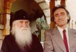 Отац Јустин Поповић са Комненом Бећировићем у манастиру Ћелије, јула 1976.