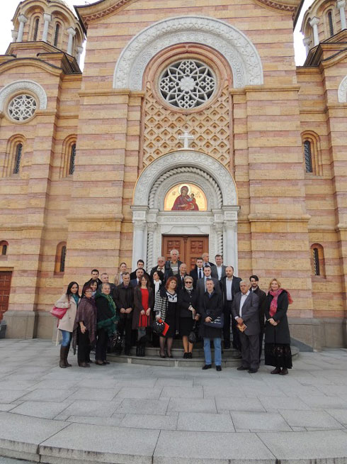 Учесници скупа у Бањалуци у организацији Фонда Гочакова и удружења Српско-руски мост