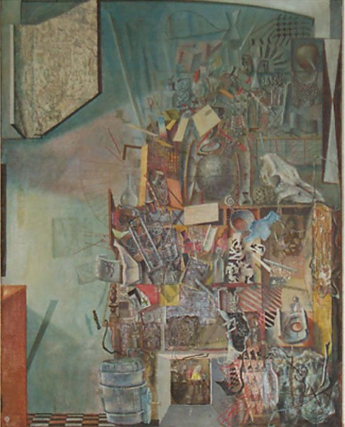 Леонид Шејка, Складиште 3, 1965. Уље на платну, 975 x 770 mm. (Из Кишове колекције уметничких дела)
