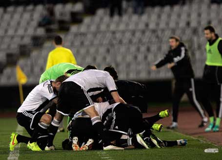 Београд, 04.04.2015 - утакмица 21. кола фудбалске Јелен Суперлиге Партизан - Раднички Крагујевац, 2:1