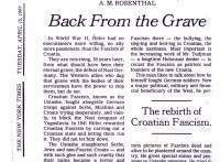 Натраг из гроба: Поновно рађање хрватског фашизма (New York Times, 15. IV 1997)