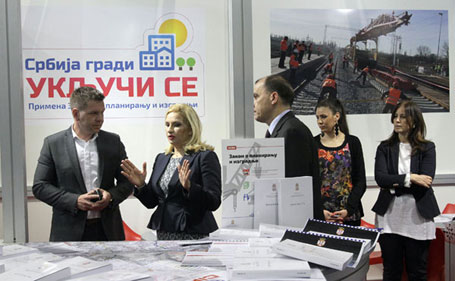 Београд, 15.04.2015 - отварање 41. међународног сајма грађевинарства у Београду: министарка грађевинарства, саобраћаја и инфраструктуре Зорана Михајловић