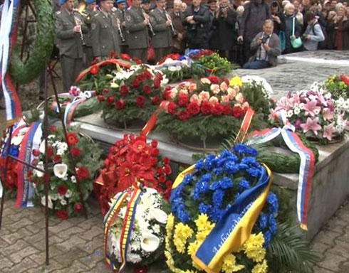 Шид, 18.04.2015 - церемонија обележавања 70-годишњице пробоја Сремског фронта у Спомен-комплексу Сремски фронт у Адашевцима