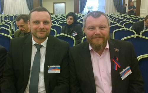 Manuel Ochsenreiter and Andrei Purgin, Chairman of the People's Soviet (Parliament) of Donetsk People´s Republic