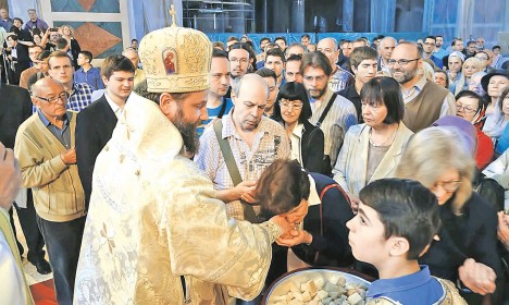 Архиепископ Јован на литургији у Храму Светог Саве у Београду маја ове године (Фото: СПЦ)