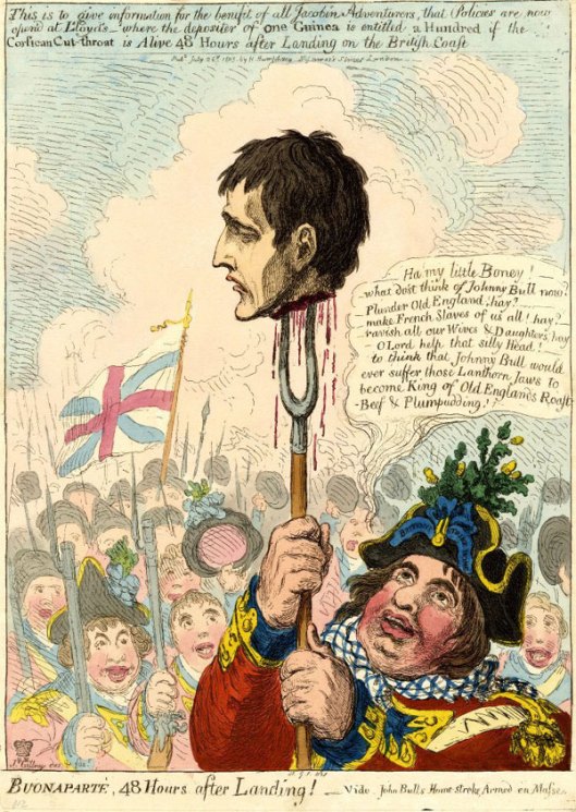 Џејмс Гилреј: Бонапарта: 48 часова након искрцавања, 1803; The Trustees of the British Museum (Клините на слику за увећање)