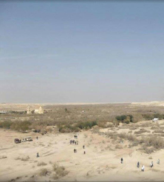 Поглед ка светој реци Јордан. Преко реке Јордана је и држава Јордан