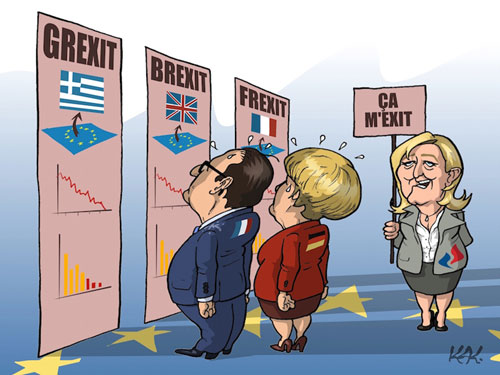 Grexit, Brexit, Frexit (Карикатура: KAK)