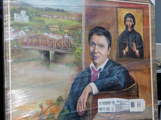 Слика са ликом Александра Вучића поред Свете Петке