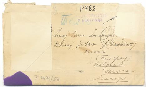 Оригинално писмо и коверат библиотека је купила 1959. године (Фото Народна библиотека Србије)