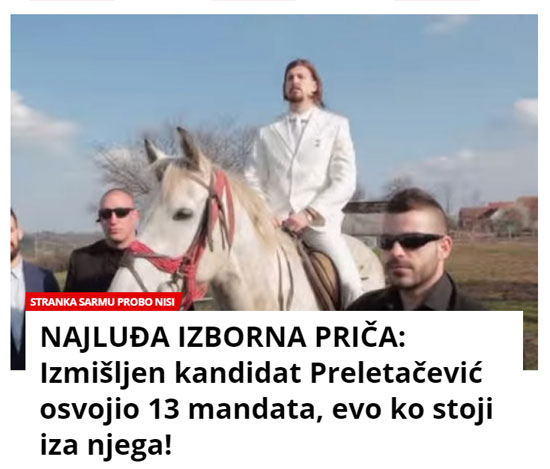 Листа са измишљеним кандидатом Љубишом Прелетачевићем Белим ушла у скупштину Младеновца (Извор: Курир)