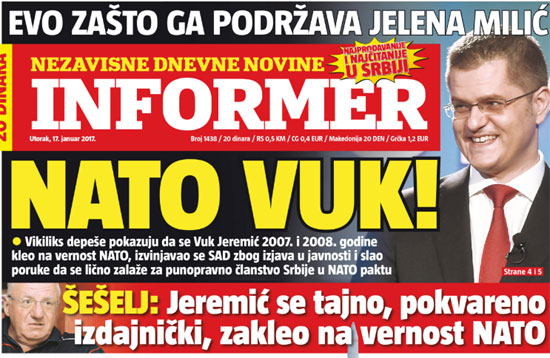 Део кампање против Јеремића: Информер од 17. јануара 2017.