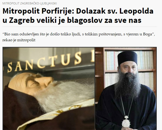 Митрополит Порфирије о Леополду Мандићу (Извор: Bitno.net)
