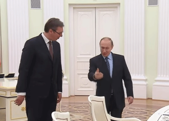 Вучић и Путин (Фото: Јутјуб)